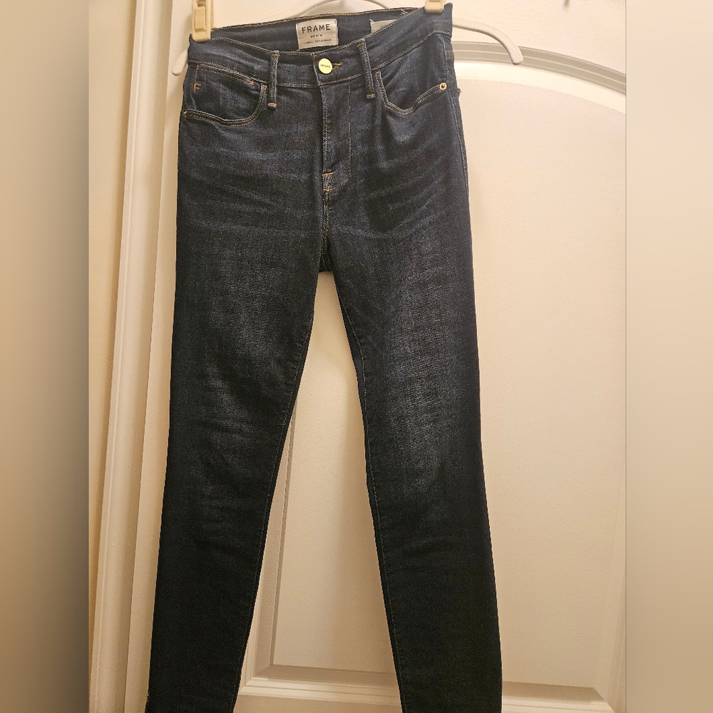 Frame Demin Le High Skinny Wythe Slit Hem Jeans 26R